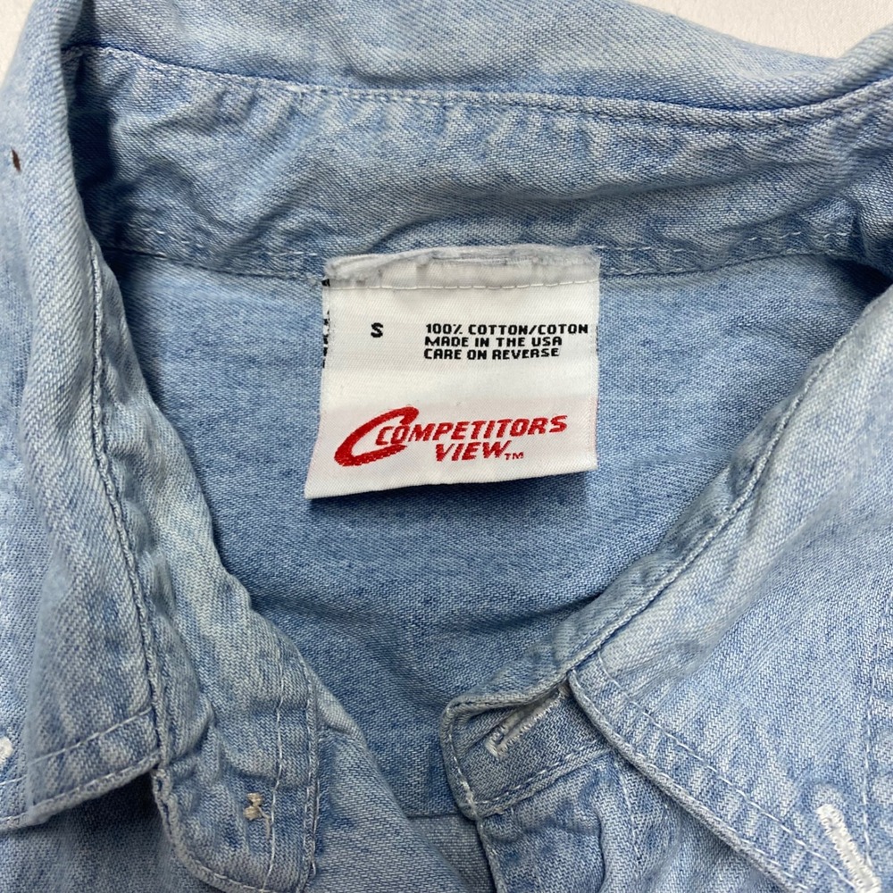 Vintage Dale Earnhardt NASCAR Denim Shirt Competitors View Light Wash Small USA - Picture 2 of 10
